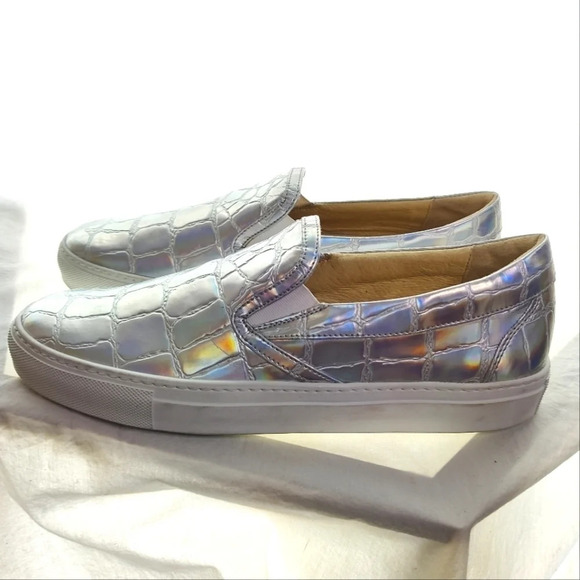 Cool Holographic Croc Embossed Slip On Shoes EUC ๐ - Picture 3 of 16